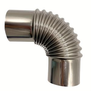 TEMU 1개 스테인리스 스틸 나무 난로 파이프 골판지 엘보, 캠핑용 나무 난로 배기 파이프 연장 엘보, 굴뚝 연장 파이프