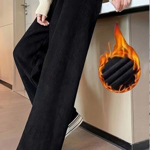 TEMU 여성용 팬츠 - 솔리드 컬러 캐주얼부터 드레시웨어까지, 출퇴근 및 사교 행사에 적합 - 세탁기 사용 가능, 사계절 활용 가능한 테일러드 팬츠 (노)