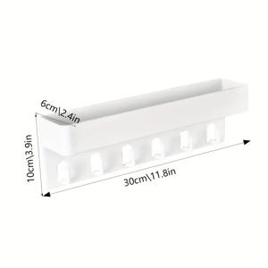 TEMU 무타공 벽걸이형 고리 선반 - 화이트 공간 절약형 수납 선반, 욕실, 현관, 침실용 고하중 플라스틱 다중 선반 - 수건, 열쇠, 리모컨, 책, 휴대폰, 케이블용 - 설치용 다용도 고리