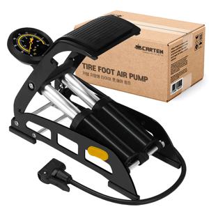 TEMU 카템 차량용 타이어 풋 에어펌프 공기주입기 자전거 공기압