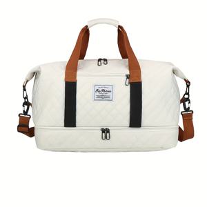 TEMU 대용량 여행 가방 | 발렌타인데이 피트니스 요가 가방, 스포츠 토트백, 신발 보관함, 싱글 숄더, 라마단 축제용 탑승 가방, 뉴트럴 스타일