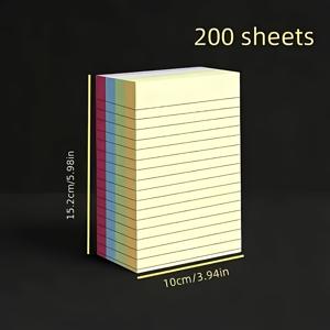 TEMU 200페이지 컬러 스티커 메모지 - 창의적인 메모 패드, 네 가지 색상 제공 - 찢어지는 노트패드, 사무실 및 가정용, 빠른 메모 작성, 공간 절약, 실용적인 스티커 메모지