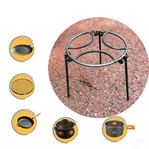 TEMU 휴대용 캠핑 삼각대 - 접이식 야외 화덕 스탠드, 그릴링, 요리, 더치 오븐 사용에 적합, 조절 가능한 다리가 있는 견고한 금속 구조, 모든 지형에서 쉽게 조립 가능