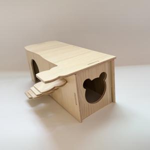 TEMU 햄스터 나무 잠자리 둥지, 골든 햄스터 은신처 - 햄스터 하우스 및 서식지, 등반 사다리가 있는 나무 오두막, 햄스터, 드워프 마우스, 저빌 및 기타 소형 동물에 적합, 조립 필요