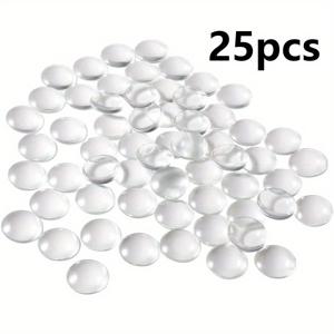 TEMU 25개 유리 돔 캐보션 투명 라운드 캐보션 타일, 비캘리브레이션 라운드 1인치/25mm 카메오 펜던트 사진 주얼리 목걸이용