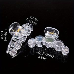 TEMU 세련된 투명 클립 4개 세트, 크림 글루 헤어 추가, 상어 클립, 헤어핀, 핸드메이드 소형 클로 클립, 헤어핀 재료