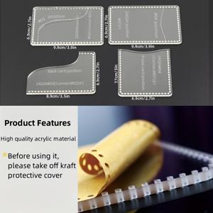 TEMU 4개 아크릴 인조 가죽 카드 거치대 만들기 키트 - 튼튼한 DIY 공예 스텐실, 수제 지갑 & 파우치용, 완벽한 크리스마스 선물, 재사용 가능한 공예 스텐실, DIY 지갑 만들기