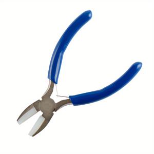 TEMU 파란색 플라스틱 헤드 플라이어 고품질 니켈 도금 녹 방지 납작한 코 나일론 헤드 플라이어 수공구 주얼리 주얼리 특수 수공구