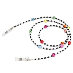 TEMU ChiChain 즐거운 얼굴 비즈 안경 체인 - 멀티컬러 미끄럼 방지 안전 클립이 있는 패션 안경 & 마스크용 액세서리, 내구성 있는 일상용 액세서리, 컬러풀한 비즈 디자인, 유연한 마스크 홀더, 가벼운 소재, 데일리 커뮤터를 위한 스타일리시한 아이템