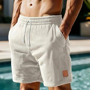 TEMU 남성 여름 캐주얼 조거 반바지 - 패션 코듀로이 운동 반바지, 포켓, 드로스트링 허리, 다크 블루, 수영장 또는 체육관에 적합, 레저 의류 | 캐주얼 조거 | 코듀로이 원단