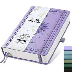 TEMU 안감 다이어리 노트 - 두꺼운 종이 320페이지, 100Gsm 두꺼운 저널, A5 하드커버 가죽 학술 격자 노트, 남녀 모두에게 적합, 학교 및 직장 노트-taking용, 5.7 X 8.3인치