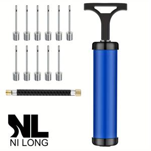 TEMU 휴대용 볼 펌프, 13pcs 에어 펌프 공기 주입 키트, 바늘 및 노즐 포함, 농구, 축구, 배구 및 럭비용 확장 호스 포함, 배터리 없음