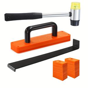 TEMU 43pcs 바닥 설치 도구 키트 | 래미네이트, 비닐, 원목 바닥에 적합, 손잡이 블록, 풀 바, 고무 망치, 와셔, 수평 조절 용제 포함