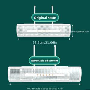 TEMU 1개 투명 조절 가능 에어컨 디플렉터, 무드릴 설치, 범용 조절 가능 에어컨 바람 방향 전환 디플렉터, 벽걸이 에어컨용, 직접 바람 직구 없이 바람 방향 전환 디플렉터