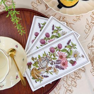 TEMU 20개/세트, 소프트 빈티지 수채화 꽃무늬 디너 페이퍼 냅킨 13x15.7인치, 일회용 결혼식, 생일, 휴일 티 파티 장식 종이 티슈, 레스토랑 호텔 손님용 페이퍼 타월, 테이블웨어 장식, 파티 용품, 버진 우드 펄프