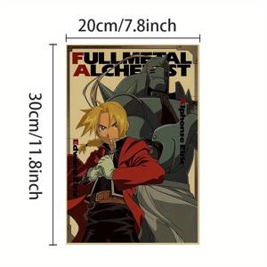 TEMU 프레임리스 캔버스 1개, '풀메탈 앨천시스트' 아트 데코 포스터, 독특한 창의적인 벽걸이 예술, 거실, 침실, 사무실, 식당, 바 벽 장식, 아트워크, 완벽한 선물 및 장식, 포스터, 12인치 X 16인치