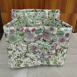 TEMU 여성을 위한 빈티지 꽃무늬 벤토가 - 대형, 러스트릭 패치워크 숄더백, 꽃무늬 디자인, 세탁 가능 및 쌓을 수 있음, 속옷 및 잡동사니 보관에 이상적, 속옷 보관 가방 | 빈티지 꽃무늬 디자인 | 캔버스 구조, 선반 바구니