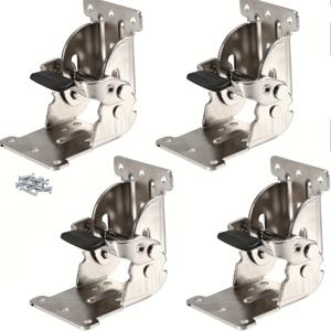 TEMU 4단 접이식 테이블 다리 힌지 브래킷, 0-90-180도 접이식 지지 브래킷, 나사 포함 자체 잠금 힌지, 테이블 다리, 침대 다리 및 작업대용 확장 브래킷 잠금용, 은색