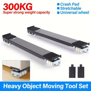 TEMU 360° 접이식 가전제품 및 가구 이동 카트, 강력한 회전 바퀴, 조절 가능한 세탁기 받침대, 금속 이동 지지대 장착, 냉장고, 세탁기 및 건조기에 적합