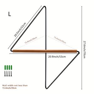 TEMU 벽이 직각으로 만나는 모서리에서 공간 절약을 위한 장식 랙으로, 코트, 재킷, 모자, 바지, 스카프와 같은 물건을 걸기에 완벽한 나무와 철제의 의류 보관 솔루션입니다.