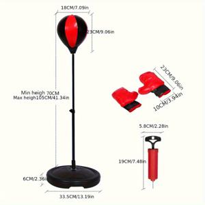 TEMU 느낌의 복싱볼 1개 - 높이 조절식 복싱 샌드백 스피드백 세트, 복싱 스포츠 및 격투 게임용, 장갑 포함