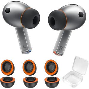 TEMU 삼성 갤럭시 Buds3 Pro용 메모리폼 & 실리콘 이어팁 3쌍 | 이중 레이어 미끄럼 방지, 매우 편안함, 충전 케이스에 적합 | 러닝, 헬스, 출퇴근, 하루 종일 착용에 적합 | 소음 차단, 안전한 착용감