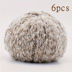 TEMU 알파카 60%, 폴리에스터 30%, 안티필링 섬유 10% 혼방으로 제작된 6개입 털실 세트입니다. 독특한 루프 디자인으로 스웨터, 스카프, 모자, 바지, 조끼, 인형 머리 등 스웨터 뜨개질 및 코바늘 뜨개질에 적합하며 부드럽고 따뜻한 각종 공예품 제작에 사용할 수 있습니다.