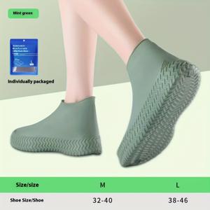 TEMU 남녀 공용 미끄럼 방지 방수 신발 커버 1켤레, 두꺼운 내구성 레인 부츠, 비와 모래로부터 보호, 휴대용 방수 신발 커버