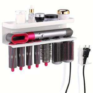 TEMU 고강도 카본 벽걸이형 헤어드라이어 홀더 겸 고데기 1개 - 다용도 욕실 수납 선반, 드라이어, 스트레이트너, 컬링봉에 적합, 공간 절약형 녹 방지 선반, 가정용 정리 수납용