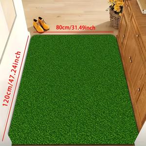 TEMU 1개 두꺼운 부드러운 잔디 질감 카펫 - 실내/실외용, 두꺼운 파일, 세탁기 사용 가능, 미끄럼 방지 뒷면, 거실, 침실, 현관, 팜하우스 장식용 도어 매트