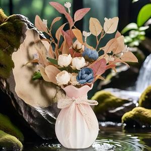 TEMU 1개 우아한 그라데이션 세라믹 화병 - 레이스 디테일, 모던한 러브 디자인, 드라이 플라워 및 수경식물에 완벽, 거실 장식용 선물로 친구, 부모님, 커플에게 이상적