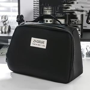 TEMU 새로운 단색 시리즈 대용량 필통, 문구류 보관 가방, 창의적인 문구 필통 펜통, 데스크탑 보관 가방, 뷰티 가방, 화장품 뷰티 도구 보관 가방, 칸막이 포함, 선물