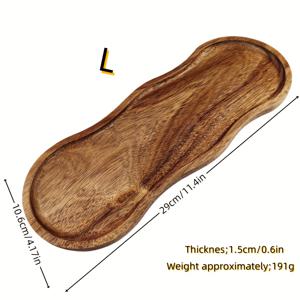 TEMU 1개 고품질 나무 트레이 - 창의적인 타원형 트레이, 다양한 장면에 적합한 다기능 나무 트레이, 디저트, 간식, 과일, 커피, 치즈, 에피타이저 - 파티 스낵 트레이, 홈 데코 트레이, 커피 테이블 트레이, 천연 나무 디자인 | 우아한 스타일 데코, 접대에 필수 - 식품 등급 소재, 사계절 사용 가능