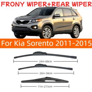 TEMU KIA 쏘렌토 2011년~2015년 모델용 전면/후면 와이퍼 호환, 사이즈 24''+20''+11''-60Cm+50Cm+27.5Cm, 사계절 사용, 오리지널 품질 3개입
