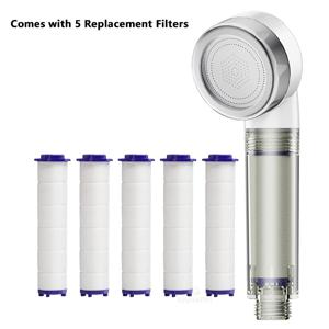 TEMU 욕실용 휴대용 필터 샤워기, 가정용으로 적합, 압력 강화 필터 특징, 추가 필터 5개 포함, 벽걸이형, 전기 불필요, 휴대용으로 여행에 적합 (샤워용)