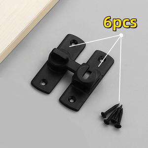 TEMU 6개입 고강도 도난 방지 도어 잠금 핸들 | 90°/ 조절 가능 핀 잠금장치 (메탈 버클 2개 & 나사 4개 포함) - 광택 금속, 가정, 사무실, 차고, 호텔 문에 간편하게 설치