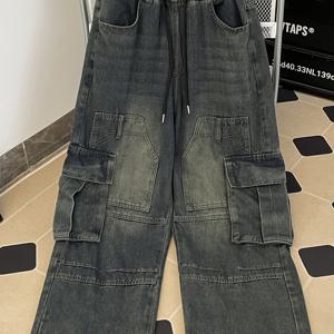 TEMU 트렌디한 문학 스프링/가을 신상 루즈 레그 페이크 데님, 인기 패션, 하라주쿠 게으른 스타일