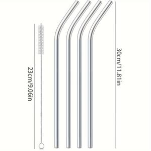 TEMU 스탠리 어드벤처 여행 텀블러용 40온스 컵 텀블러 호환 가능한 304 스테인레스 스틸 장음 스트로우, 스무디 아이스 커피를 위한 재사용 가능한 4/6/8개 세트의 청소 브러시가 포함된 장음 스트로우, 여름용 드링크웨어 액세서리, 바 액세서리
