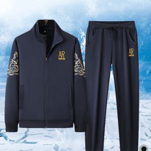 TEMU 봄과 가을 스타일 남성용 지퍼 오픈 가디건 스포츠 수트