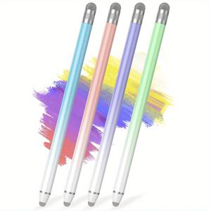 TEMU 터치 스크린용 고감도 터치 펜 4개 세트 - 아이패드//Xiaomi 태블릿 호환 가능, 내구성 있는 글리터 컬러, 부드러운 필기감, 다이어리 및 그림 그리기용, 색상 다양한 색상, 메탈릭 캡 디자인