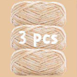 TEMU 3팩 300g (100g X 3) 고품질 벨벳 쉐닐 실, 부드럽고 섬세한 피부 친화적 따뜻함, 털빠짐 방지, 스웨터, 코트, 슬리퍼, 모자 및 다양한 DIY 공예에 이상적