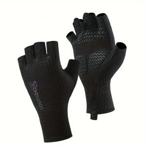 TEMU 남녀공용 여름 사이클링 장갑 한 쌍. 두꺼운 통기성 및 미끄럼 방지 손바닥 패드로 제작되어 야외 스포츠 활동에 적합합니다.