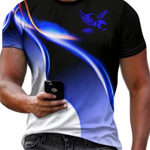 TEMU APQ 그래픽 티셔츠, 트렌디하고 편안한 반팔, 가볍고 편안한 셔츠