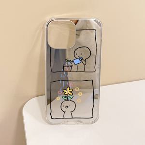 TEMU 휴대폰 케이스 - 휴대폰 케이스 - 고급스러운 거울 마감과 창의적인 만화 캐릭터 디자인의 스타일리시한 휴대폰 케이스. iPhone 16, 15, 14, 13, 12, 11 Pro Max, XS, XR, 7, 8, 그리고 SE JD1 모델과 호환됩니다.