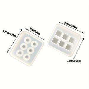 TEMU 2pcs - 6홀 에폭시 수지 폼, 16mm 사각형 및 원형 글루 에폭시 수지 폼, 시간 돌 펜던트 볼, 큐브 장식 폼, 수지 캐스팅용