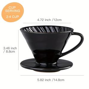 TEMU 세라믹 커피 드리퍼 세트 (필터 깔때기, 커피 파우더 필터 메시, 야외 커피 포트 필터 포함)