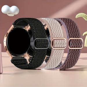 TEMU 7 FE 6 5 4 호환 나일론 스트레치 루프 3개 세트, 18mm 20mm 22mm 탄성 직물 브레이디드 교체용 팔찌 밴드, 조절 가능한 나일론 스포츠 밴드 - 갤럭시/GT5/아마즈핏/샤오미 시계 호환