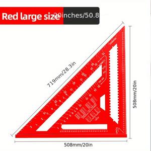 TEMU 대형 알루미늄 합금 삼각자 16인치 20인치 다중 각도 목공용 각도자 90도 직각자, 전문가용 자,고품질 금속,녹 방지 소재,드래프팅 도구,측정 스케일,엔지니어,목수