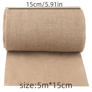 TEMU 5미터 길이, 10/15cm 폭 천연 Burlap 리본 - 헤시안 레이스 선물 포장 크리스마스 빈티지 웨딩 테이블 러너 테이블보, 베이지 Burlap 롤 - 브라운 공예, 크리스마스 테이블보 및 의자 커튼, 웨딩 장식