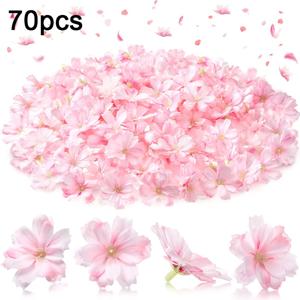 TEMU 70개 인조 실크 체리 blossom 꽃 머리 조각, 페이니 데이지 장식, 신부 헤어 클립 헤어밴드 드레스 장식, 웨딩 파티 장식용 택배 직판